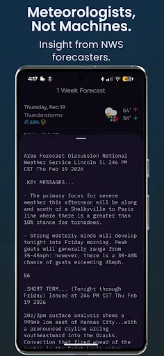 NWS Weather Report screenshot