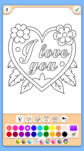 Valentines love coloring book screenshot