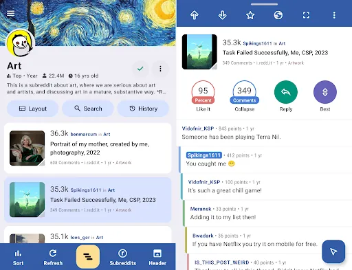 Relay for reddit screenshot