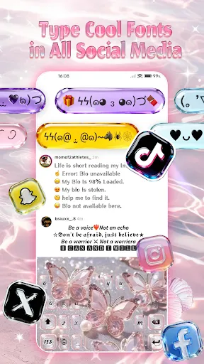 Simple Pink Butterfly Theme screenshot