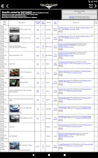 Car-Part.com Used Auto Parts screenshot