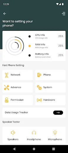 Settings App screenshot