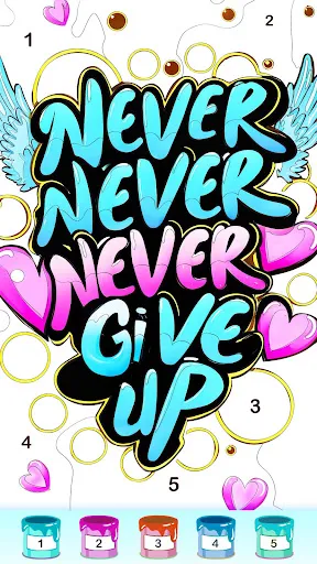 Graffiti Quote Color by number screenshot