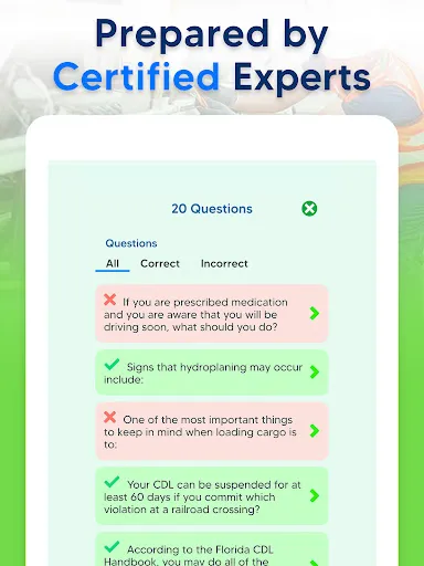 CDL Prep Practice Test 2026 screenshot