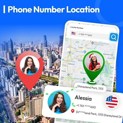 Phone number location tracker screenshot