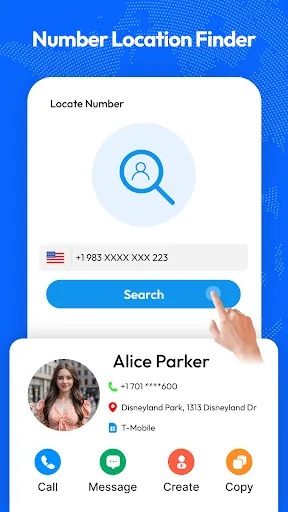 Phone number location tracker screenshot