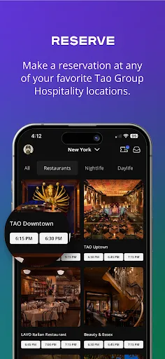 Tao Group Hospitality Rewards screenshot