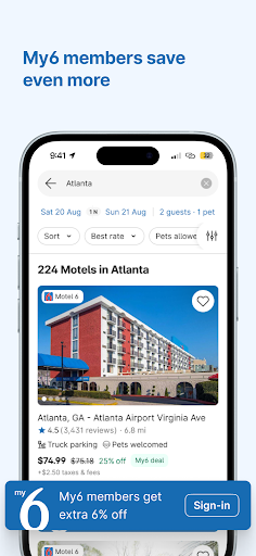 Motel 6: Book Hotels My6 Deals screenshot