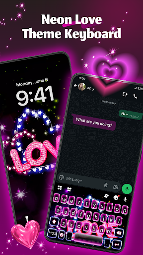 Neon Love Theme screenshot