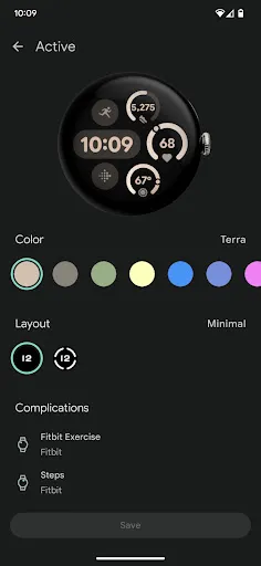 Google Pixel Watch screenshot