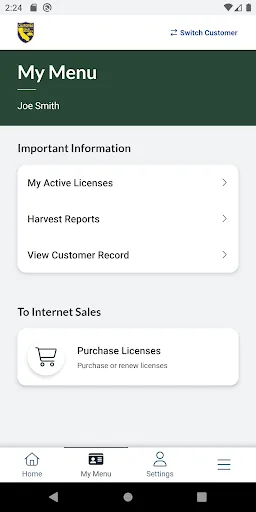 CDFW License screenshot