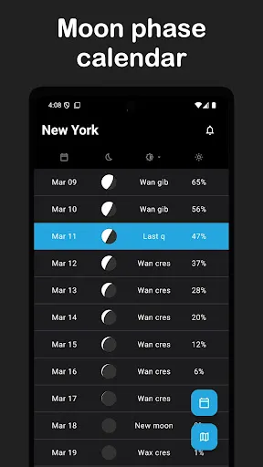 Moon Phase Calendar & Widgets screenshot
