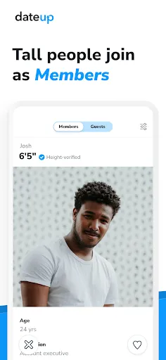 DateUp - Tall Dating Made Easy screenshot