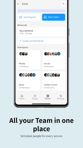 OnStage: Worship Team Planner screenshot