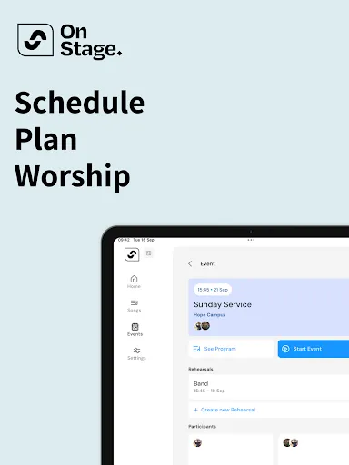 OnStage: Worship Team Planner screenshot
