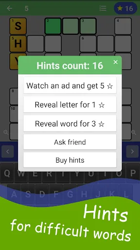 English Crossword Puzzle screenshot