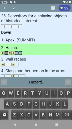 English Crossword Puzzle screenshot
