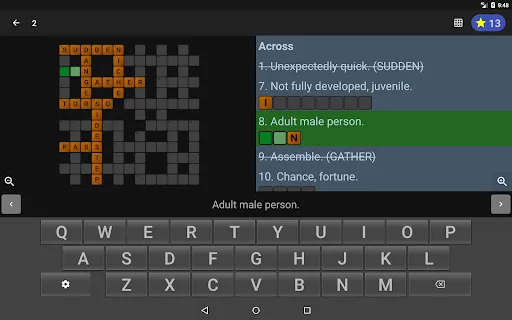 English Crossword Puzzle screenshot