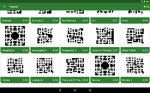 English Crossword Puzzle screenshot