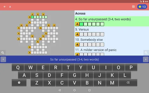 English Crossword Puzzle screenshot