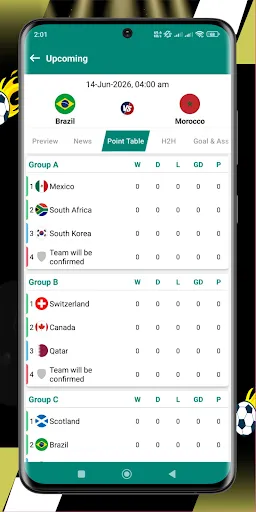 World Cup Football 2026 Live screenshot