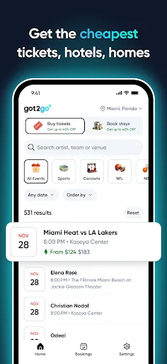 Got2Go - Events, Hotels, Homes screenshot