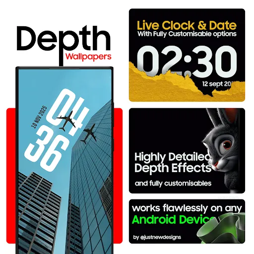 Depth Wallpapers & Live Clock screenshot