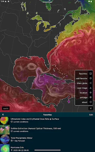 Nullschool - explore weather screenshot