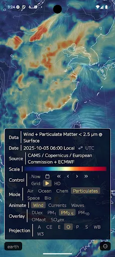 Nullschool - explore weather screenshot