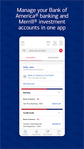 Bank of America Mobile Banking screenshot