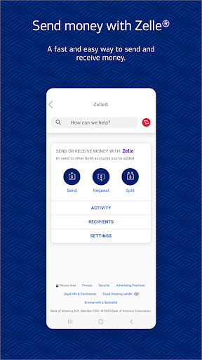 Bank of America Mobile Banking screenshot