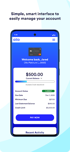 Ollo Credit Card Mobile App screenshot