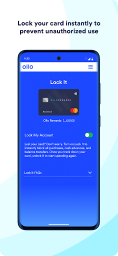 Ollo Credit Card Mobile App screenshot