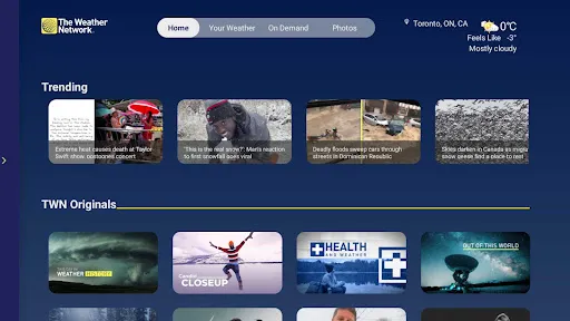 The Weather Network TV App screenshot
