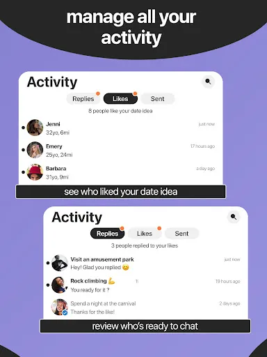 Everydate: activity dating app screenshot