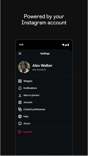 Instants, an Instagram app screenshot