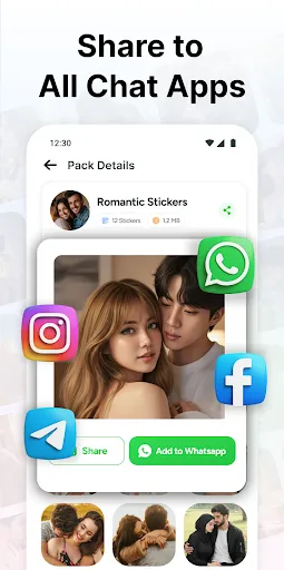 Love Romantic Kiss WAStickers screenshot