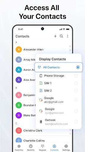 Contacts screenshot