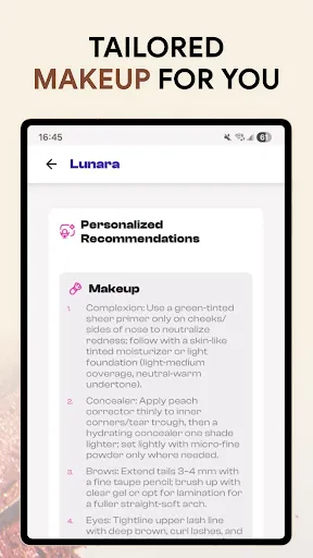 Lunara: AI beauty assistant screenshot