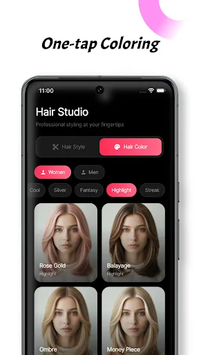 Hair Color & Hairstyle try on screenshot