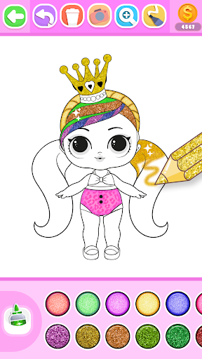 Princess Coloring Book Glitter screenshot