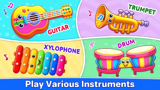 Kids Music: Piano, Xylo, Drums screenshot