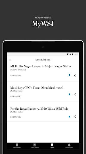 The Wall Street Journal. News screenshot