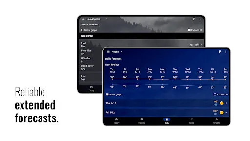 Transparent clock and weather screenshot