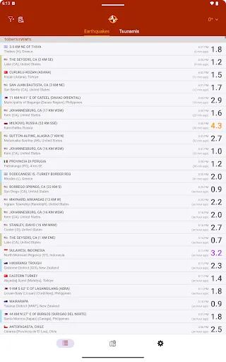 Earthquake screenshot