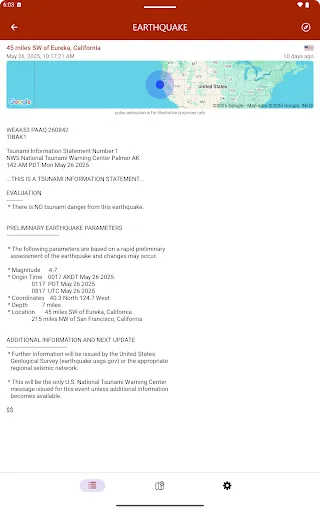 Earthquake screenshot