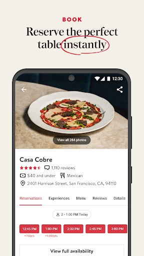 OpenTable screenshot