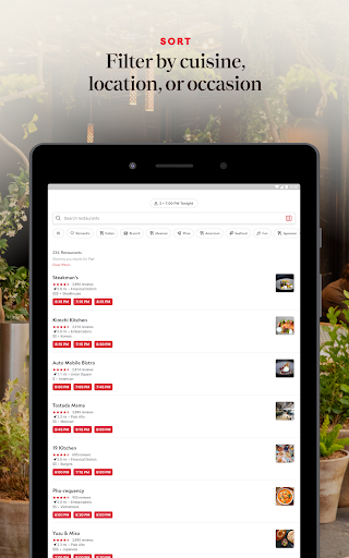 OpenTable screenshot