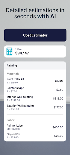 SimplyWise Cost Estimator screenshot