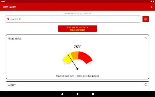 Heat Safety: Heat Index & WBGT screenshot